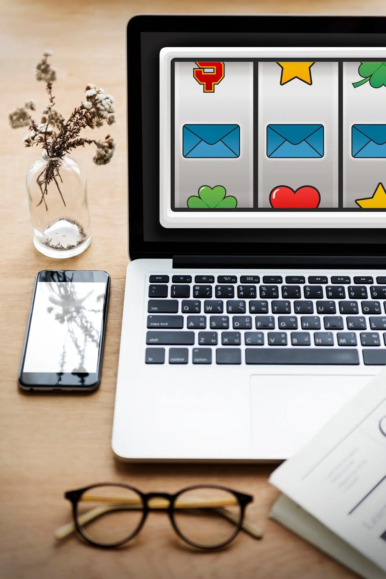 Игровой автомат, облако, конверт, папка, батарея